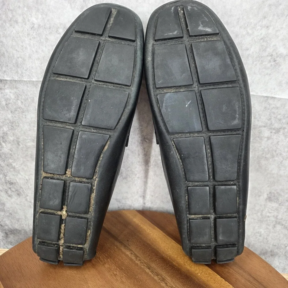 Vince Camuto Driving‎ Shoes Mens 10 M Ellyot Black Leather Loafers Slip On
